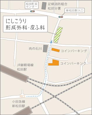 駅からの順路、近隣コインパーキングの地図